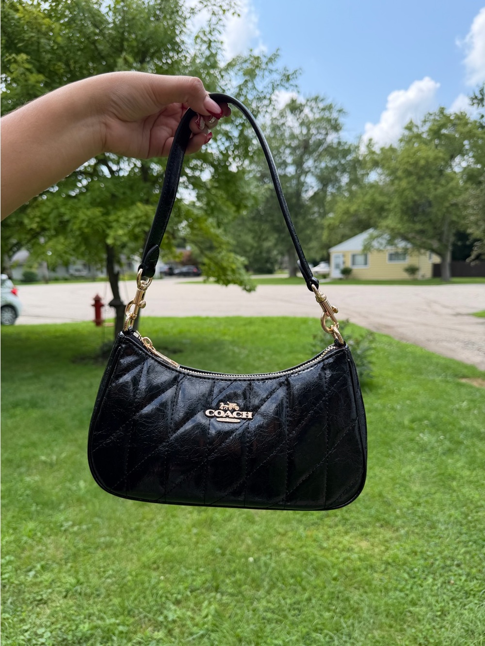 Coach Black Quilted Leather Shoulder Bag